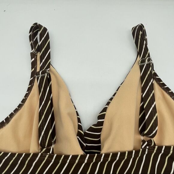 Modbe Swim Retro Twisted Tankini Top Sz L - Picture 5 of 10